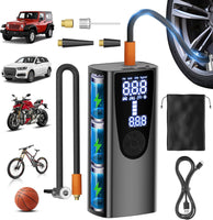 1 x RAW Customer Returns Delgeo Portable Electric Air Pump, Mini Tire Pump 12V 6000mAh, Rechargeable Electric Compressor Bicycle Pump 150PSI Air Compressor with Pressure Gauge for Car, Bicycle, Motorcycle, Balls, AutoOff - RRP €35.99