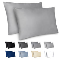 1 x RAW Customer Returns Dreamzie Pillowcase 40x80cm - Pack of 2 Oeko Tex Certified Microfiber with Zipper - Soft and Brushed Pillowcase - Gray - RRP €9.99