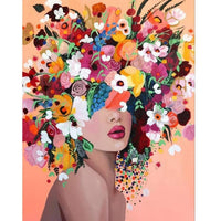 1 x RAW Customer Returns UNIQUORS Painting by Numbers Children Flowers, Oil Painting on Canvas Hand Painted Abstract Colorful Woman, Paint by Numbers, Modern Painting with 3 Brushes and Acrylic Paints for Adults without frame 40 x 50 cm - RRP €12.26