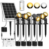 1 x RAW Customer Returns MEIKEE Solar Spotlights 6 Pack with Remote Control Solar Garden Light 2700K 4000K 6000K Solar Lamps IP66 Waterproof 3 Brightness Levels Timing Function Ideal for Garden Patio Path Driveway Shrubs - RRP €54.54