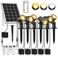 1 x RAW Customer Returns MEIKEE Solar Spotlights 6 Pack with Remote Control Solar Garden Light 2700K 4000K 6000K Solar Lamps IP66 Waterproof 3 Brightness Levels Timing Function Ideal for Garden Patio Path Driveway Shrubs - RRP €60.49