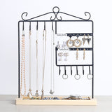 18 x Brand New Homeanda Earring Organizer Jewelry Stand with Wooden Base, Earring Stand, Earring Holder for Hanging Earrings Black  - RRP €254.52