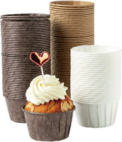 1 x RAW Customer Returns katbite paper muffin cups, 150 pieces cupcake molds for wedding, birthday, party, disposable baking cups in white, brown, dark brown - RRP €14.11