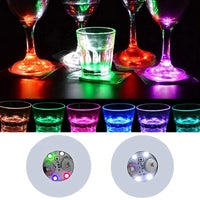 1 x RAW Customer Returns CDIYTOOL LED Coasters, 24pcs LED Stickers Illuminated Bar Drink Coasters Tunnel Bottle Lighting Flash Cup Mat for Beer Wine Glass Drink Mat Home Blinking Shots Light - RRP €19.79