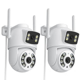 2 x RAW Customer Returns Anksono 2K Outdoor Surveillance Camera, 6MP PTZ IP Camera Outdoor Surveillance with Dual Lens, WiFi Outdoor Camera with Automatic Tracking, Color Night Vision, 2-Way Audio, 2 Pack - RRP €179.98