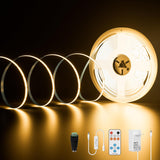 1 x RAW Customer Returns PAUTIX COB LED Strip White 4000K, 5M 504LEDs M Dimmable 24V Flexible LED Strip lights Set with RF Remote Control and GS Power Supply, CRI 90 Bright Under Cabinet Light for Home DIY Decoration, Timer Function - RRP €33.44