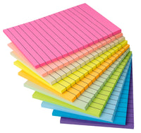 1 x RAW Customer Returns 10 Coloured Sticky Notes - 100 x 150 mm Sticky Notes - Lined Sticky Notes for Office Home, 50 Sheets per Piece - RRP €12.99