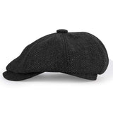 1 x RAW Customer Returns Charmylo Newsboy Style Flat Cap Peaked Cap Men Women - 8 Panel Peaky Herringbone Tweed Retro 1930s Flat Cap Gatsby Cap Flat Hat - RRP €18.14