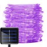 1 x RAW Customer Returns Solar Rope Light Outdoor, DINOWIN 39 ft 12M 100 LEDs Tube Fairy Lights Waterproof Tube Light Light Tube for Garden Yard Path Fence Tree Wedding Party Decoration Modern Purple  - RRP €18.99