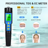 1 x RAW Customer Returns Homcoice PH Meter 4 in 1 TDS EC Temperature, pH Value Tester IP67 Waterproof Pool pH Meter 0.01 High Precision Digital Water Tester Drinking Water with ATC Function - RRP €36.99