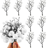 2 x Brand New 12 Pieces Artificial Christmas Berry Stems Berry Tree with Glitter Sequins Christmas Tree Decorative Ornaments Wedding Flower Garland DIY Crafts White  - RRP €24.7