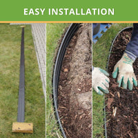 1 x RAW Customer Returns Flexible lawn edging plastic with round top edge 6 m, black - Robust stay-in-place design - Prevents grass from growing through - Easy to install, bed edging made from recycled plastic - RRP €25.6