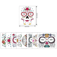 1 x RAW Customer Returns Dream Loom Halloween Face Tattoos, 8 Kits Day of the Dead Sugar Skull Temporary Tattoos, Scary Face Makeup for Masquerade and Parties Multi-Colour  - RRP €9.49