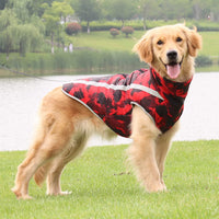 1 x Brand New 6XL Waterproof Dog Coat Jacket Winter Warm Dog Sports Jacket with Hole Harness Reflective Strip Windproof Snowsuit for Large Medium Dog Clothes Red - RRP €19.81