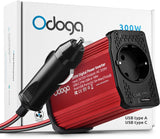 1 x RAW Customer Returns Odoga inverter 12V to 230V - 300 W voltage converter, power converter with 3A USB-C and USB-A connection, inverter 12V 220V, car socket, charge your laptop, iPad, iPhone, tablet and more - RRP €37.99