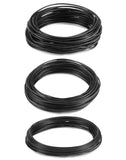 1 x RAW Customer Returns QWORK 3 Rolls Bonsai Wire, Anodized Aluminum Wire for Bonsai Training, 1.0mm 1.5mm 2.0mm, Each Size 10 m Black  - RRP €9.58