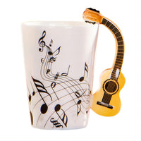 1 x RAW Customer Returns Guitar Shaped Ceramic Mug, 240ml Guitar Shaped Coffee Mug, Creative Coffee Mug, Interesting Coffee Mug, Cute Water Mug, Coffee Mug for Gift - RRP €17.09