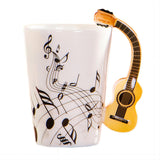 1 x RAW Customer Returns Guitar Shaped Ceramic Mug, 240ml Guitar Shaped Coffee Mug, Creative Coffee Mug, Interesting Coffee Mug, Cute Water Mug, Coffee Mug for Gift - RRP €17.09