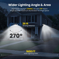 1 x RAW Customer Returns AmbiCasa Solar Outdoor Lights with 2 Motion Sensors, Outdoor LED Solar Street Light with Panel, 305LED 3 Modes 270 Solar LED Spotlights, IP65 Waterproof for Garage, Wall - RRP €18.64