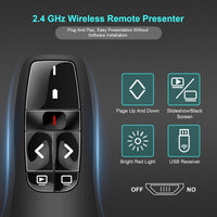 5 x RAW Customer Returns Presenter, Powerpoint remote control TOKASS 2.4 GHz wireless pointer for presentations, presentation remote control presenter, USB A 002  - RRP €50.35