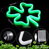 12 x Brand New Nuanchu 2 Pcs Window Lights for St. Patrick s Day Green Neon LED Light Four Leaf Clover Irish Lighted Decoration for Window Wall Indoor Outdoor, 9.5 Inch - RRP €309.48