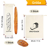 3 x Brand New SVUPUE 4 pieces bread bags, vegetable bags, bread bags linen, reusable, for breads and baked goods of all kinds - RRP €26.97