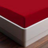 1 x RAW Customer Returns Utopia Bedding - Fitted Sheet 140x200cm - Red - Brushed Polyester Microfiber Fitted Sheet - 35cm Deep Pocket - RRP €12.99