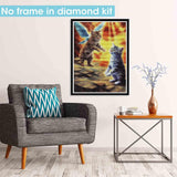 1 x Brand New Pavemlo Diamond Painting Set Accessories Cat, DIY 5D Diamond Embroidery Painting Kits Animal Light, Full Drill Crystal Set Rhinestone Embroidery Pictures Diamond Painting for House Wall Decoration 30X40 cm - RRP €20.4