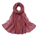 2 x Brand New KAVINGKALY Glitter Gold Beautiful Floral Scarves Lightweight Wraps Scarf Soft Fashion Scarves Wrap for All Seasons Burgundy  - RRP €55.2