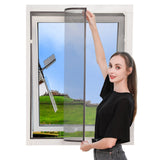 1 x RAW Customer Returns JOOFAN DIY insect screen magnetic window, Max 142 x 89 CM, magnet frame for fly screen window mosquito net, washable, black net, no punching required - RRP €28.14