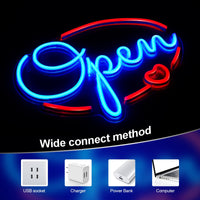 1 x RAW Customer Returns FITNATE Open sign LED, Open illuminated sign, Open advertising, LED Open sign, LED signs, Open sign illuminated, advertising light Open, illuminated sign Open, ideal for hairdresser, bakery, tattoo etc. - RRP €32.99