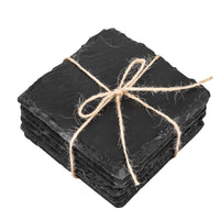 2 x Brand New Slate coasters natural stone black stone for drink set of 6 - RRP €20.14