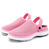 1 x Brand New Hsyooes Clogs Men s Mules Summer Women s Mesh Breathable Garden Shoes Non-Slip Beach Slippers Aqua Sandals, 2351Pink, 43 EU - RRP €29.99