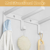 1 x RAW Customer Returns Ovicar Towel Rack for Bathroom - Wall Mounted Towel Holder with Metal Shelf 3 Hooks, 3 Bar Wall Towel Rack for Small Bathroom, Bath Towel Storage for Rolled Towels - RRP €28.99