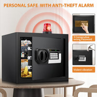 1 x RAW Customer Returns Sanfnz 14L Safe Vault For Home with Fireproof Waterproof Money Bag, Anti-Theft Electronic Safe With Key, Digital Children s Wall Safe Furniture Safe Cash Medicines Jewelry - RRP €44.76