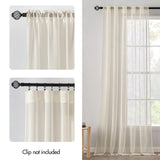 1 x RAW Customer Returns MIULEE Curtain Drapes Linen Curtain Transparent Sliding Curtains Voile Sheer Semi-Transparent Living Room Window Curtain Translucent Bedroom Loop Curtain Set of 2 140 x 245 cm W x H Beige - RRP €24.7