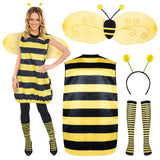 1 x RAW Customer Returns TUNWAL Bumblebee Bee Costume Women Bee Costume for Adults with Wings Leg Sleeves and Headband for Cosplay Party Dress Up Carnival Bee, L  - RRP €26.42