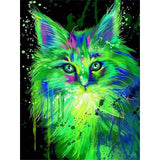 48 x Brand New YSCOLOR Full Round Diamond Painting Green Cat Animals DIY Mosaic Diamond Painting Cross Stitch Embroidery Novelty Modern 3D DIY Room Decor 30X40Cm - RRP €1094.4