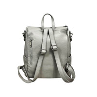 1 x RAW Customer Returns Cheval Firenze Alya Backpack, Genuine Leather Made in Italy Grey  - RRP €86.95