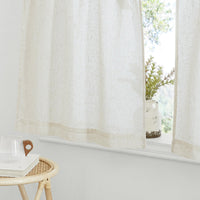 1 x RAW Customer Returns PONY DANCE sheer curtains kitchen curtains linen semi-transparent bistro curtain set of 2 W 60 x H 60 cm short curtains in country house style kitchen curtain short linen curtain caravan, beige - RRP €21.13