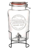 1 x RAW Customer Returns Smith s Mason Jars 5 litre beverage or water dispenser with stainless steel tap, removable mesh filters and metal stand Ideal for lemonade, DIY drinks, fresh fruit and herbs - RRP €50.63