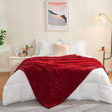 1 x RAW Customer Returns SOCHOW Sherpa Fleece Plaid Blanket, Classic Red 220 x 240 cm Super Soft and Luxurious Double Layer Plush Blanket - RRP €49.99