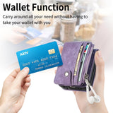 1 x RAW Customer Returns TINGYR for Samsung Galaxy Z Flip 5 Case, Hybrid PC and Leather Protection, Card Holder Zipper Wallet in One, Anti-Drop Phone Case for Samsung Galaxy Z Flip 5.Purple - RRP €18.68