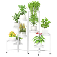 1 x RAW Customer Returns MOCOLOM 9 Tier Metal Plant Stand Flower Stand, Multi-Tier Plant Stool Flower Staircase Flower Bench, Flower Stool Plant Table for Indoor Room Corner, Living Room, Balcony, Terrace, Yard White  - RRP €69.99