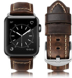 1 x RAW Customer Returns HUAFIY Apple Watch Strap 49mm45mm 44mm 42mm, Men Women Replacement Original Leather Strap for iWatch Series 8 7 6 5 4 3 2 1 Coffee Silver Buckle, 42mm44mm45mm49mm  - RRP €25.99