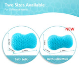 1 x RAW Customer Returns Bath Jello Gel Bath Pillow, Lumbar Cushion for Bathtub, Back Support Pillow, Gel Cushion with Non-Slip Suction Cups for Lumbar Spine, Fits Curved or Straight Back Tubs, Aqua - RRP €46.38