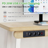 1 x RAW Customer Returns Built-in socket with USB C PD20W, 3-way multiple socket 3 USB with switch, power strip desk with 2M cable, table socket clampable for home office, 16A 4000W, black - RRP €29.95