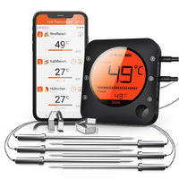 1 x RAW Customer Returns BFOUR Kitchen Bluetooth Thermometer Digital Grill Thermometer with 6 Temperature Sensors Meat Thermometer with Alarm Polished Bowl for Grill BBQ Friend Gift - RRP €45.26