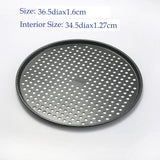 1 x RAW Customer Returns Monfish pizza tray 36cm round and perforated, set of 2, perforated non-stick pizza pan made of carbon steel, pizza mold for oven - RRP €34.66