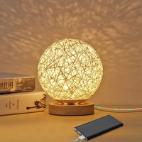 1 x RAW Customer Returns DeeCozy Wooden Table Lamp, with Hand Woven Lampshade, Bedside Lamp with USB Charger for Bedroom Living Room Bedside Side Table Auxiliary Table Children s Room Coffee Room - RRP €13.99